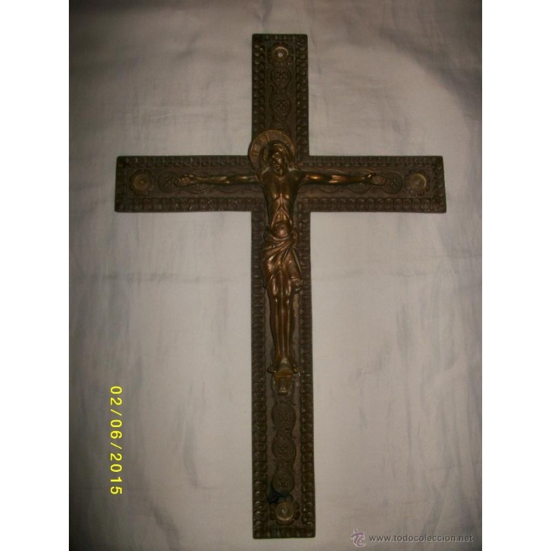 CRISTO CRUCIFICADO EN BRONCE DEL SIGLO PASADO