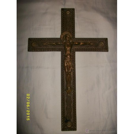 CRISTO CRUCIFICADO EN BRONCE DEL SIGLO PASADO