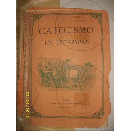 CATECISMO EN ESTAMPAS 70 GRABADOS EN NEGRO CON EXPLICACION PARIS ORIGINAL