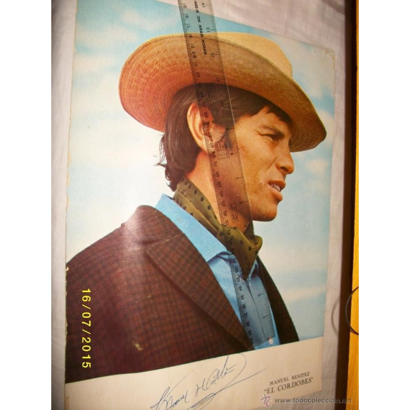 MANUEL BENITEZ EL CORDOBES-LAMINA FOTOGRAFICA FIRMADA.