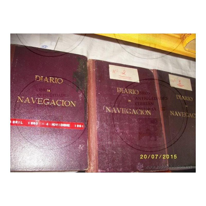 COMPAÑIA FRUTERA VALENCIANA DE NAVEGACION COFRUNA. DIARIO DE NAVEGACION 3 TOMOS AÑOS 56-57-58-61-62
