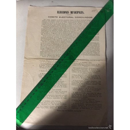 VALENCIA-ELECCIONES MUNICIPALES-30 DE NOVIEMBRE 1871.