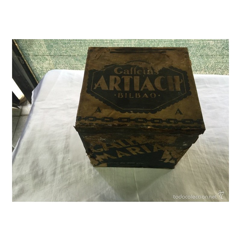 CAJA GALLETAS ARTIACH. GALLETAS MARÍA ENVASE CAJA CHAPA.