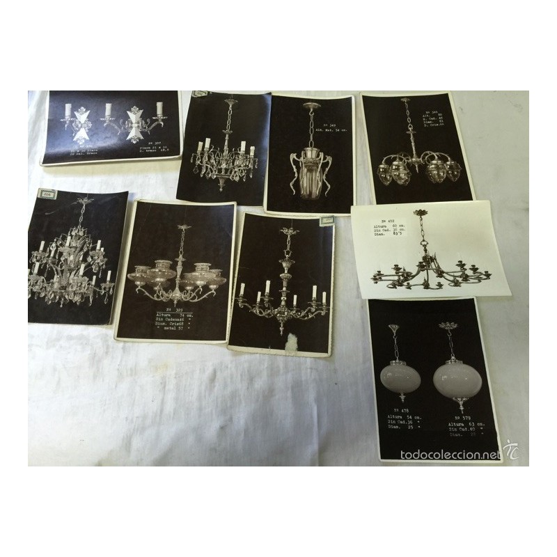 COLECCIÓN DE FOTOGRAFIAS ORIGINALES DE LÁMPARAS Y CANDELABROS -FABRICACIÓN VALENCIANA 1950-1960