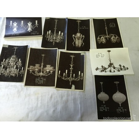 COLECCIÓN DE FOTOGRAFIAS ORIGINALES DE LÁMPARAS Y CANDELABROS -FABRICACIÓN VALENCIANA 1950-1960