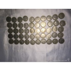 LOTE 50 MONEDAS DE FRANCO 50 PESETAS 1957