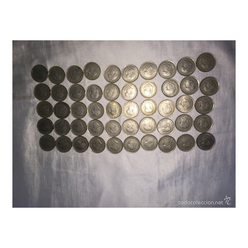 LOTE 50 MONEDAS DE FRANCO 50 PESETAS 1957