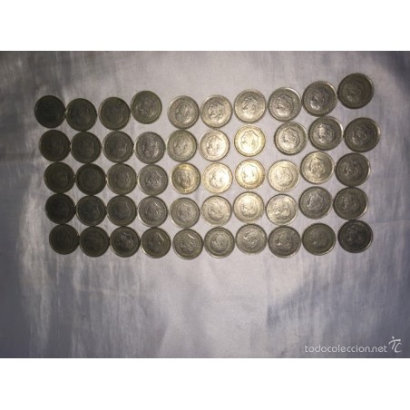 LOTE 50 MONEDAS DE FRANCO 50 PESETAS 1957