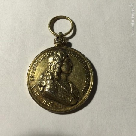 ANTIGUA MEDALLA DE PLATA DORADA-ASALTO DE BRIHUGA Y BATALLA DE VILLAVICIOSA 1910 .