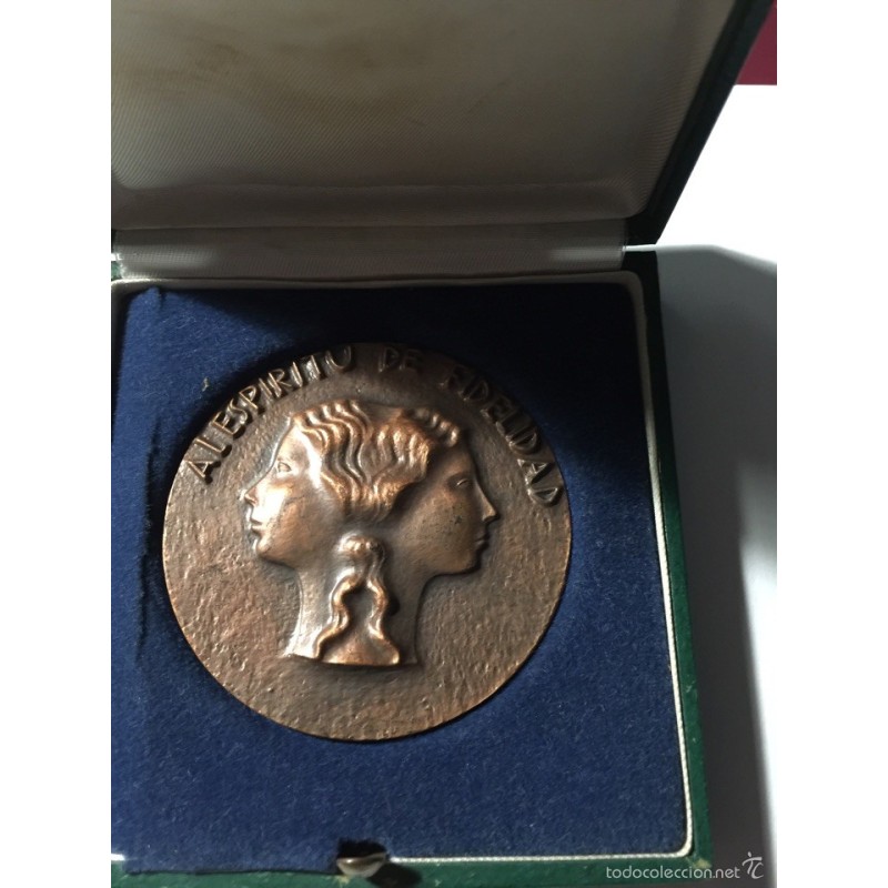 ANTIGUA MEDALLA DE BRONCE- AL ESPIRITU DE FIDELIDAD COMPAÑIA TELEFONICA NACIONAL DE ESPAÑA-