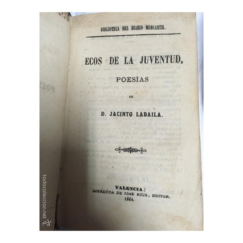 BIBLIOTECA DIARIO MERCANTIL. POESIA Y NOVELAS VARIOS. AÑO 1864.