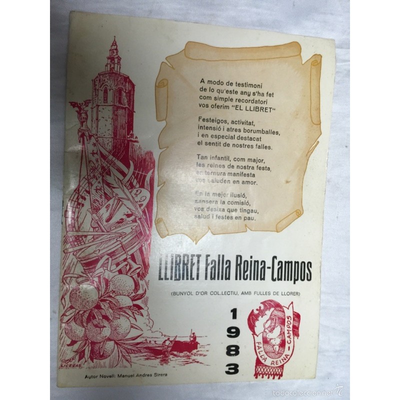 BUNYOL. LLRIBRET FALLA REINA-CAMPOS. AÑO 1989.