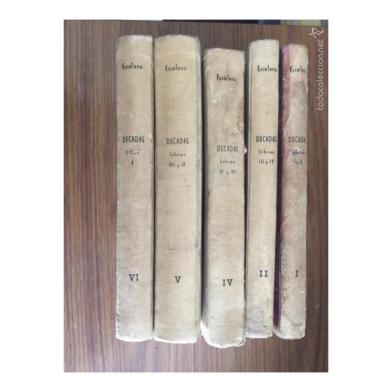 Decada primera de la historia de Valencia. Gaspar Escolano. 5 volúmenes. Facsímil. Año 1974.