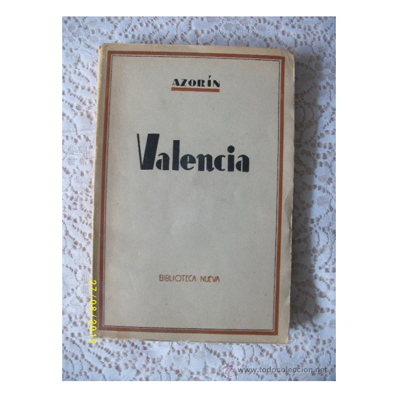 AZORIN VALENCIA. BIBLIOTECA NUEVA AÑO 1941.