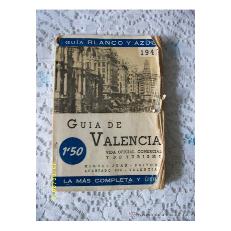 GUIA DE VALENCIA BLANCO Y AZUL 1942