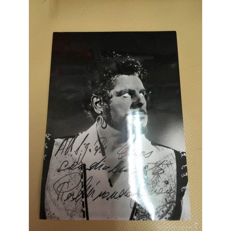 PIER MIRANDA FERRARO. IN OTELLO. FOTOGRAFÍA DEDICADA Y FIRMADA.