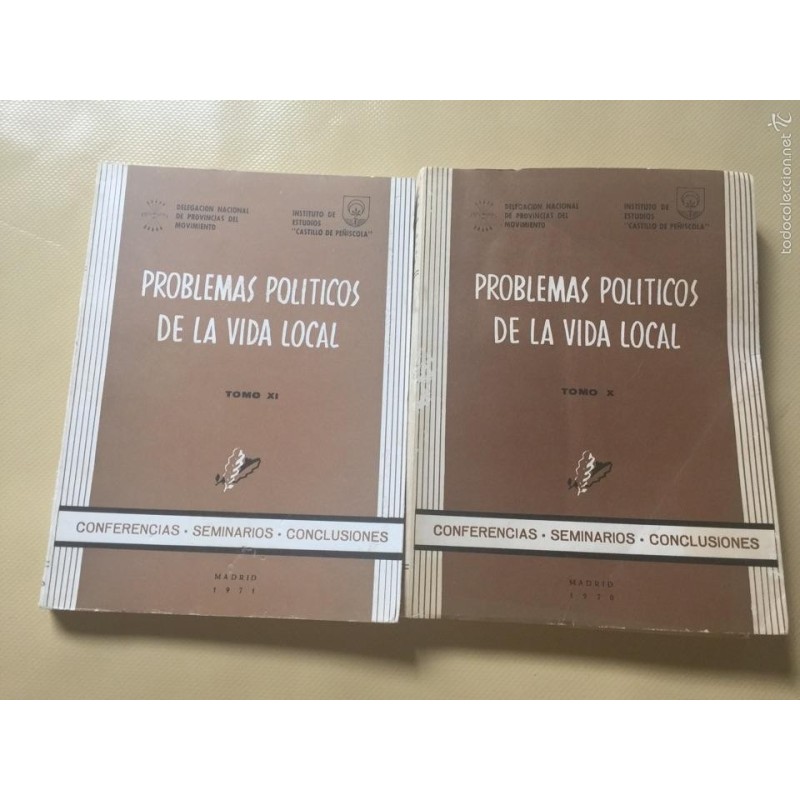 PROBLEMAS POLÍTICOS DE LA VIDA SOCIAL. TOMO X Y XI. PEÑISCOLA.