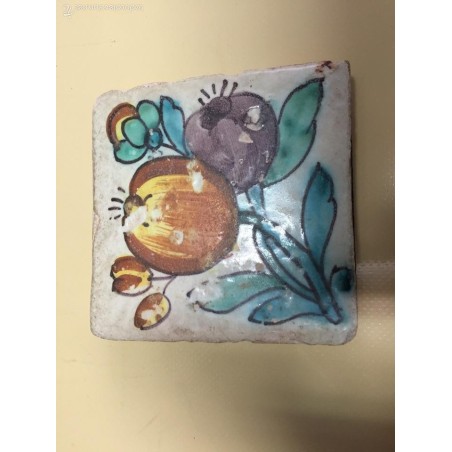 AZULEJO SIGLO XVII ORIGINAL. PINTADO A MANO.