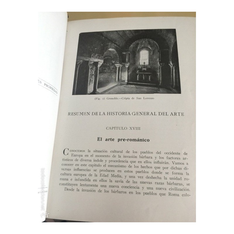 RESUMEN HISTORIA GENERAL DEL ARTE. TOMO II. JUAQUIN FOLCH Y TORRES. BARCELONA. AÑO 1929.