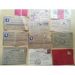 FALANGE ESPAÑOLA. SERVICIO SOCIAL-RECIBOS, CUOTAS, TARJETAS Y DOCUMENTOS. AÑOS 40.