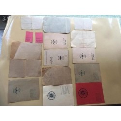 FALANGE ESPAÑOLA. SERVICIO SOCIAL-RECIBOS, CUOTAS, TARJETAS Y DOCUMENTOS. AÑOS 40.