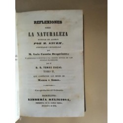 REFLEXIONES SOBRE LA NATURALEZA. LIBRERÍA RELIGIOSA. 5 TOMOS. FALTA TOMO 6. AÑO 1851.