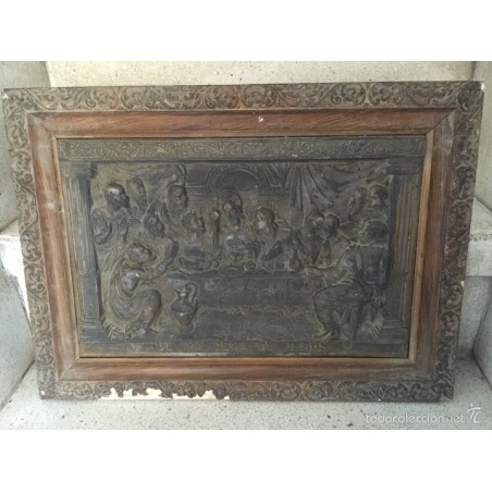 ULTIMA CENA. PLANCHA DE BRONCE PLATEADO.