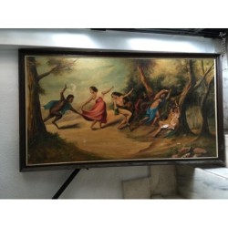 ÓLEO SIGLO XVIII PRINCIPIOS XIX. FIRMADO A. ORTIZ. PARA RESTAURAR.
