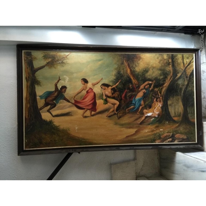 ÓLEO SIGLO XVIII PRINCIPIOS XIX. FIRMADO A. ORTIZ. PARA RESTAURAR.