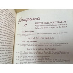 ALGEMESI. FIESTAS VII CENTENARIO DE NTRA. SRA. DE LA VIRGEN DE LA SALUD.PROGRAMA DE FIESTAS.AÑO 1947