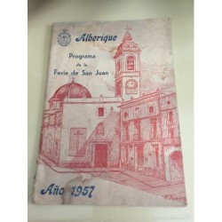 ALBERIQUE. PROGRAMA DE LA FERIA DE SAN JUAN. AÑO 1957.