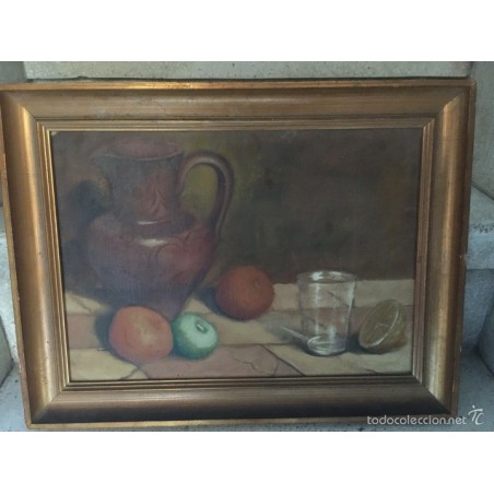 ÓLEO EN TABLA. BODEGON.