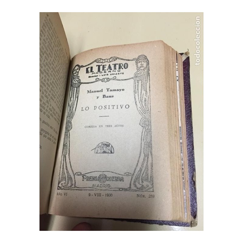 TEATRO MODERNO. PRENSA MODERNA. 10 OBRAS DE TEATRO ENCUADERNADAS.