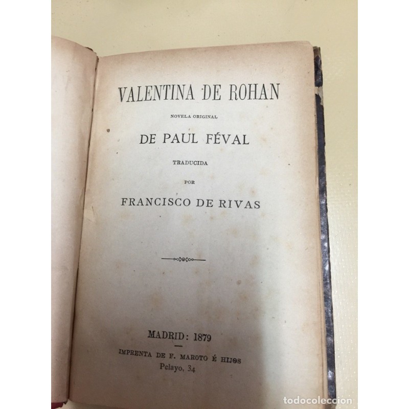 VALENTINA DE ROHAN. PAU FEVAL. AÑO 1879.