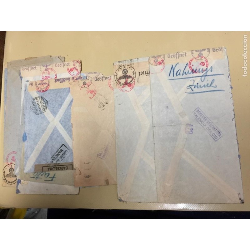 CORREO NAZI CON CENSURA GUBERNATIVA ESPAÑOLA Y NAZI. 13 SOBRES. VARIOS CUÑOS NAZIS. CORREO NAZI CON CENSURA GUBERNATIVA ESPAÑOLA Y NAZI. 13 SOBRES. VARIOS CUÑOS NAZIS.