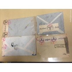 CORREO NAZI CON CENSURA GUBERNATIVA ESPAÑOLA Y NAZI. 13 SOBRES. VARIOS CUÑOS NAZIS.
