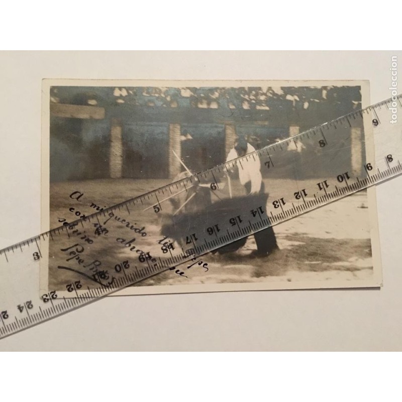 TORERO. PEPE PINTOS. FOTO TARJETA DEDICADA Y FIRMADA. AÑOS 50.