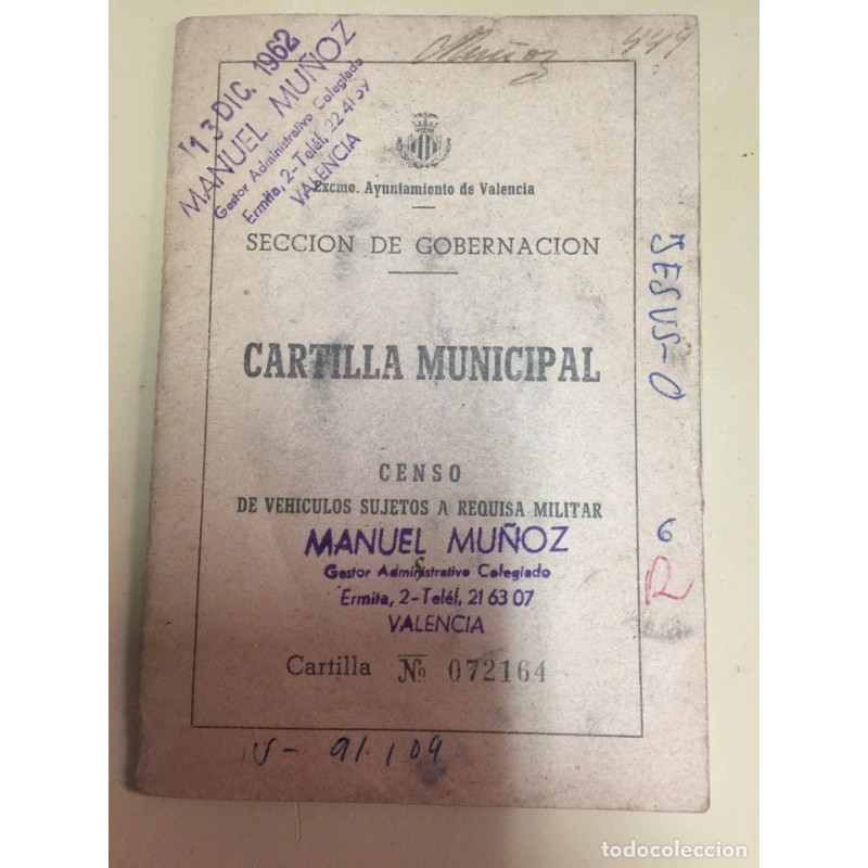 MILITARIA. VALENCIA. CENSO DE VEHICULOS SUJETOS A REQUISA MILITAR. AÑOS 1962-1965. MILITARIA. VALENCIA. CENSO DE VEHICULOS SUJETOS A REQUISA MILITAR. AÑOS 1962-1965.