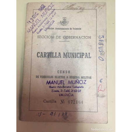 MILITARIA. VALENCIA. CENSO DE VEHICULOS SUJETOS A REQUISA MILITAR. AÑOS 1962-1965.