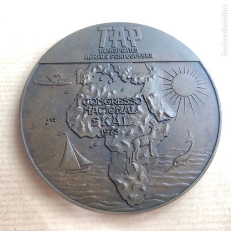 I CONGRESO NACIONAL SKAL 1973-TAP TRANSPORTES AEREOS PORTUGUESES- LISBOA. MEDALLA.