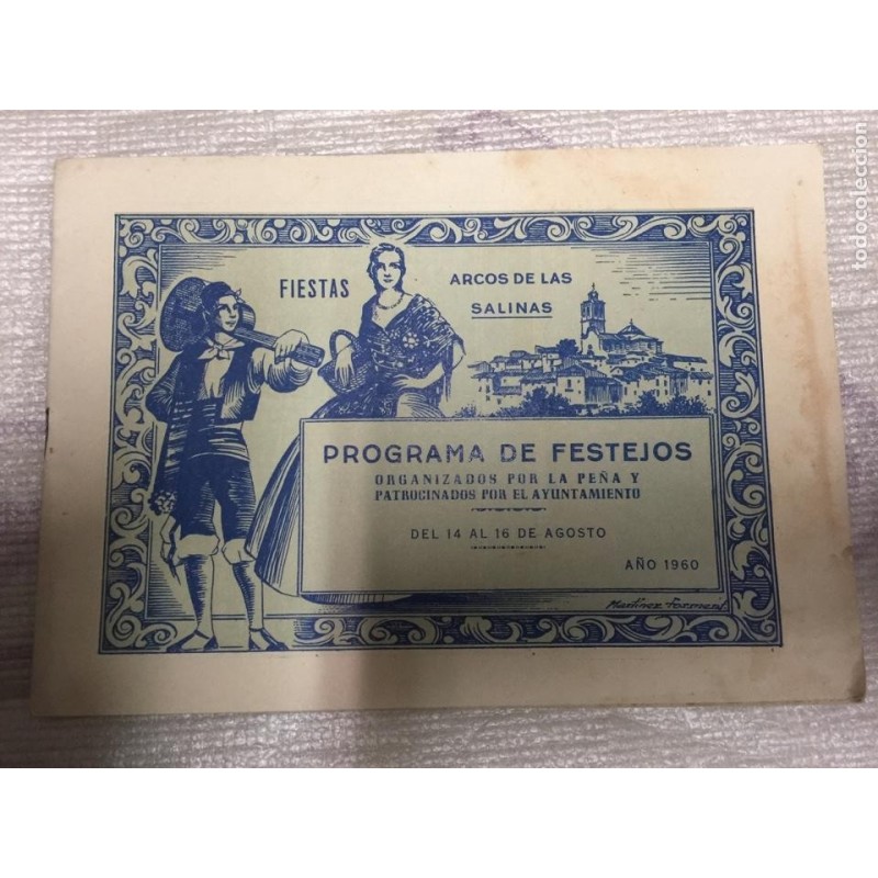 ARCOS DE LAS SALINAS. PROGRAMA DE FESTEJOS.AÑO 1960. ARCOS DE LAS SALINAS. PROGRAMA DE FESTEJOS.AÑO 1960.