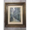 OLEO SOBRE LIENZO ANTIGUO. IMAGEN DE FLORENCIA VIA DEI CAVALIERI. SIN IDENTIFICAR FIRMA