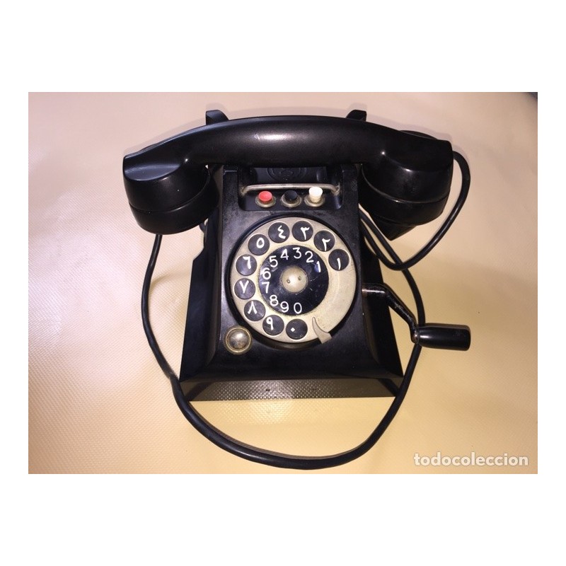TELEFONO ERICSON MAGNETO RED. BAQUELITA. 3 BOTONES LLAMADAS. ORIGINAL. MUY RARO. AÑO 1934.