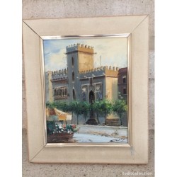 VALENCIA. ÓLEO SOBRE LIENZO. LA LONJA. FIRMADO.