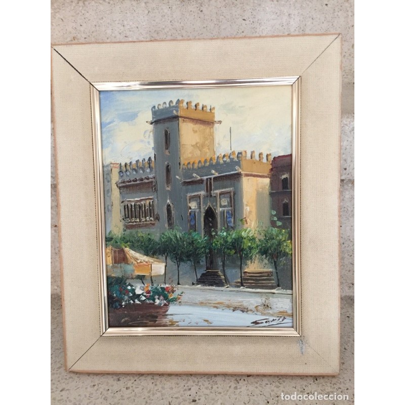 VALENCIA. ÓLEO SOBRE LIENZO. LA LONJA. FIRMADO.
