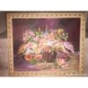 OLEO SOBRE LIENZO. CESTA DE FLORES. FIRMADO A. GALLEGO.