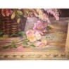 OLEO SOBRE LIENZO. CESTA DE FLORES. FIRMADO A. GALLEGO.