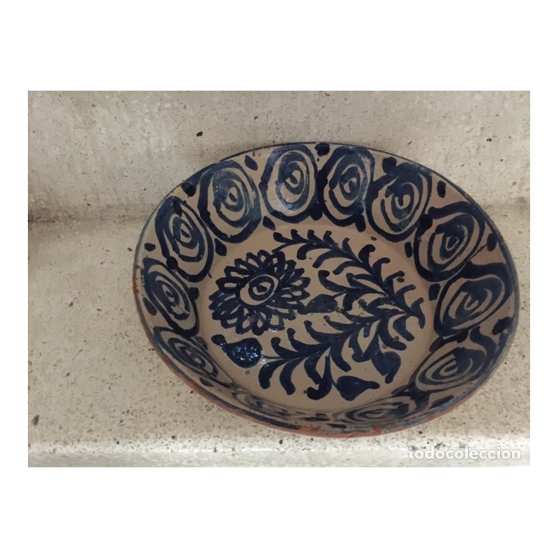 ANTIGUO CUENCO FAJALAURZA PINTADA A MANO.
