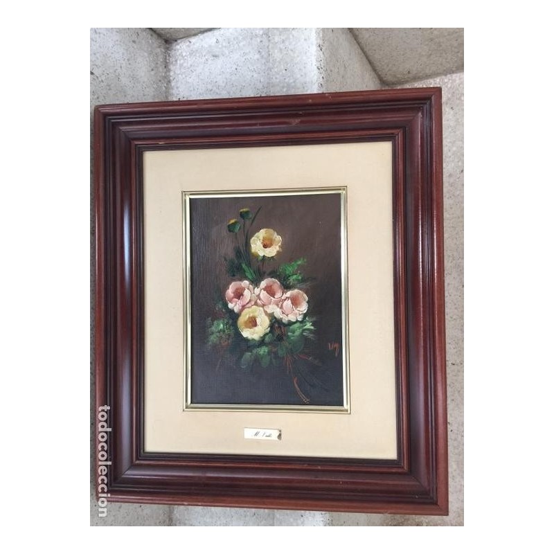M. VALLS. OLEO SOBRE TABLA. PINTOR FAMOSO CATALAN M. VALLS.