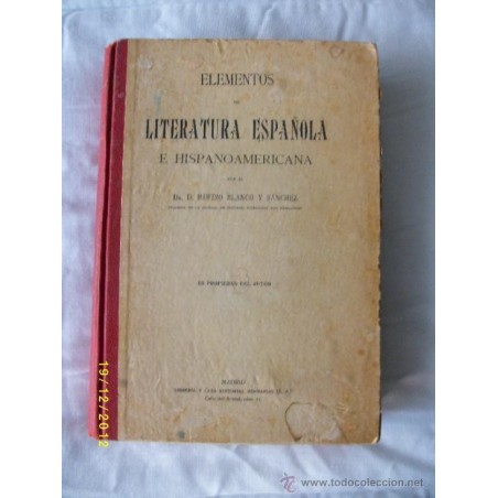 ELEMENTOS DE LITERATURA ESPAÑOLA E HISPANOAMERICANA